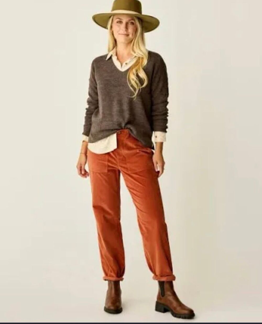 Eddie Bauer Copper Cheyanne Boyfriend Slim Stretch Legend Wash Chino Pants 8